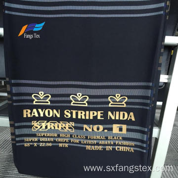 Warmly Polyester Rayon Nida Dubai Striped Knitted Fabrics